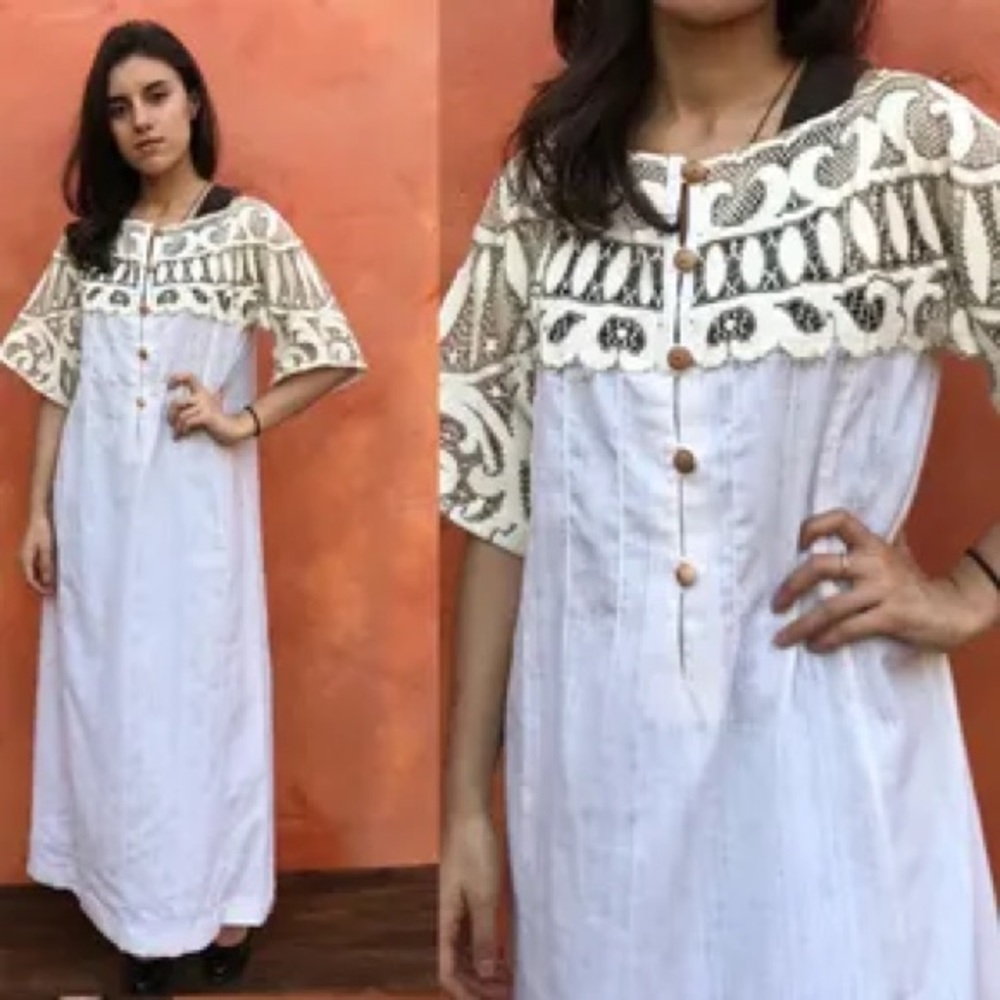 Cottage wedding Vintage Boho Dress 1970s